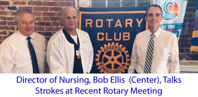 Pictured from left to right: Rick Owens, DWM Administrator, Bob Ellis, DWM Director of Nursing, and Tony Sanks, Escambia County Administrator and Brewton Rotarian.