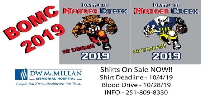 Shirts On Sale NOW!!
Shirt Deadline - 10/4/19
Blood Drive - 10/28/19
INFO - 251-809-8330