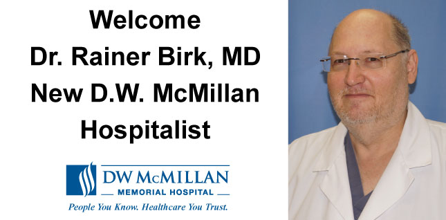 Dr. Rainer Birk Joins DWM as HospitalistsDr. Rainer BIrk