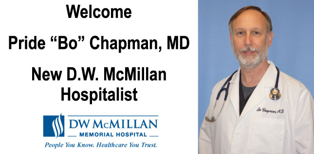 Pride Chapman Joins DW McMillan As HospitalistPride Chapman Joins DW McMillan As Hospitalist